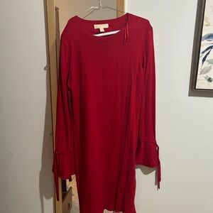 Michael Kors Vibrant Red Long Sleeve Dress